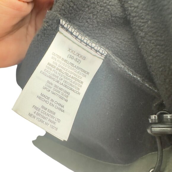 Free Country Men's Softshell Jacket XXL Olive Green Zip Pockets & Fleece Lining - Picture 4 of 12